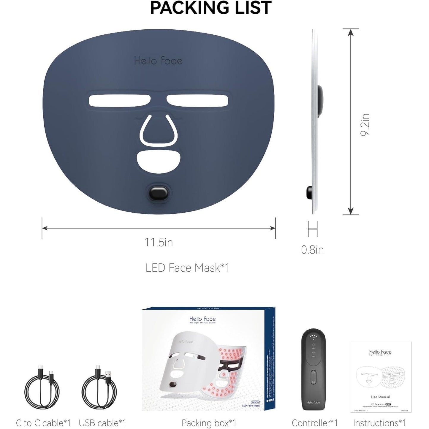 Wireless LED Therapy Mask - PDT, Infrared, and Red Light Device with Remote Lumilux