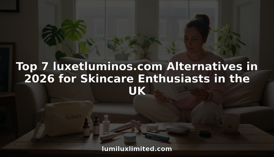 Woman testing skincare devices in UK flat