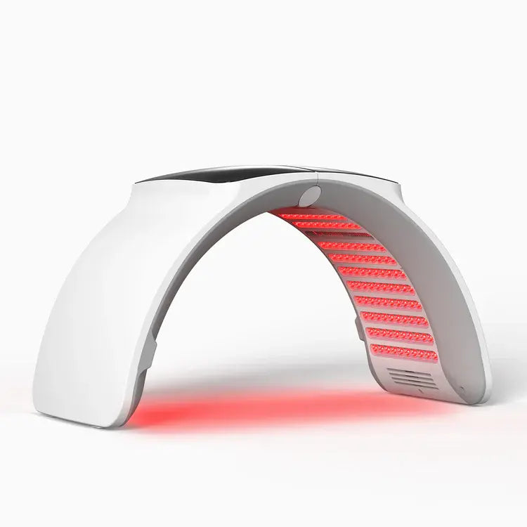 DermaLux 7-Color LED Therapy Spa emitting blue light for acne-prone skin