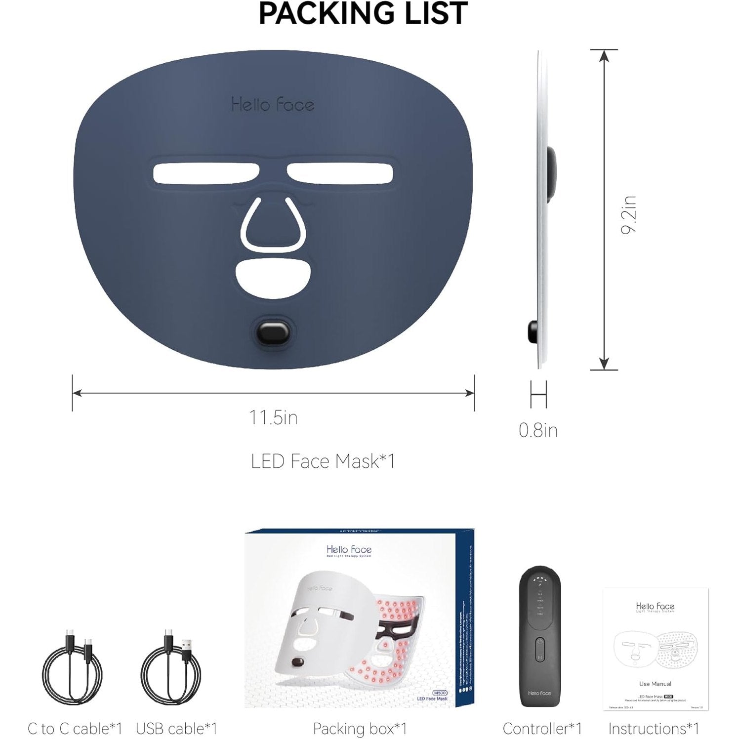 Wireless LED Therapy Mask - PDT, Infrared, and Red Light Device with Remote Lumilux