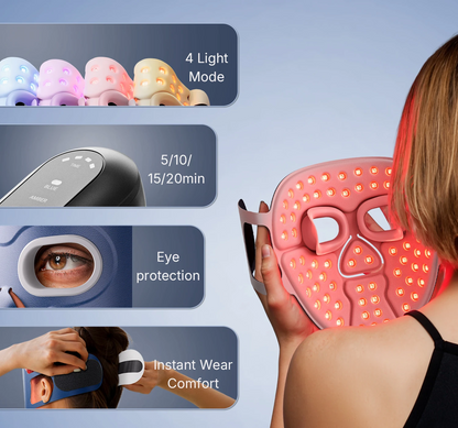 Wireless PDT LED Infrared Therapy Mask with Remote