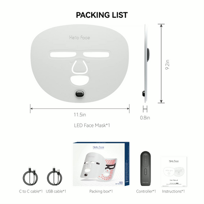 Wireless PDT LED Infrared Therapy Mask with Remote